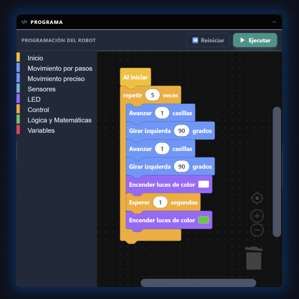 Programación Blockly para robótica